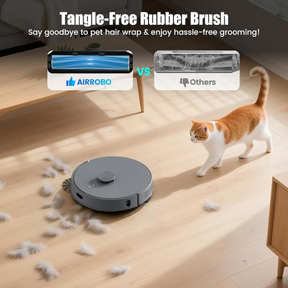 AIRROBO T25+ Robot Vacuum and Mop Combo, 5500Pa Suction, Pet Area Smart Boost - Image 3