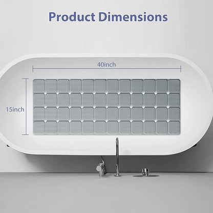 Bathtub Mat Non Slip Silicone Foldable Extra Long Tub Mat Strong Suction Cups & - Image 5