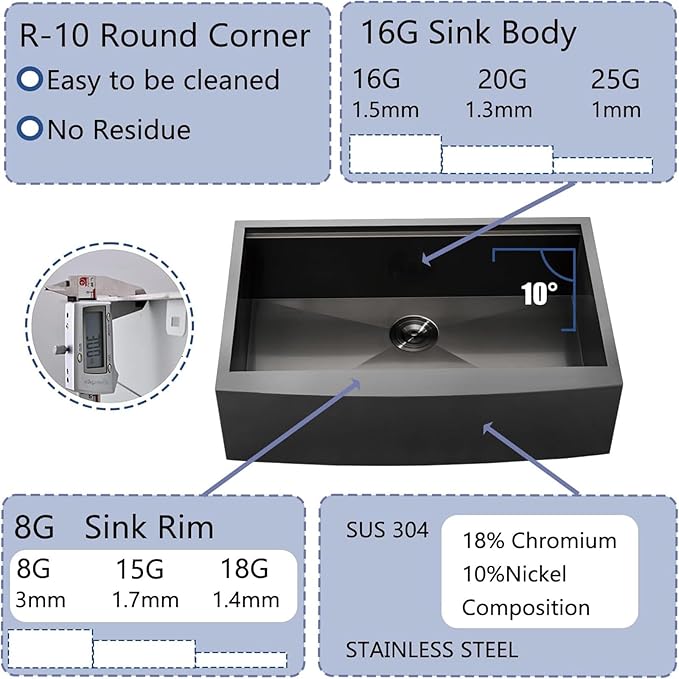 Black Farmhouse Sink 33 Inch - COMLLEN 33x22 Apron Front Farmhouse Kitchen Sinks 16 Gauge Stainless Steel Undermount Ledge Workstation Deep Single Bowl Luxury Rustic Farm Sinks with All Accessories