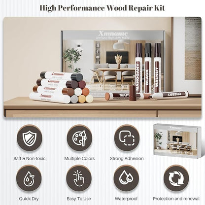 Wood Filler Sticks, 20 Colors Furniture Repair Kit, Wax Crayons - Image 6