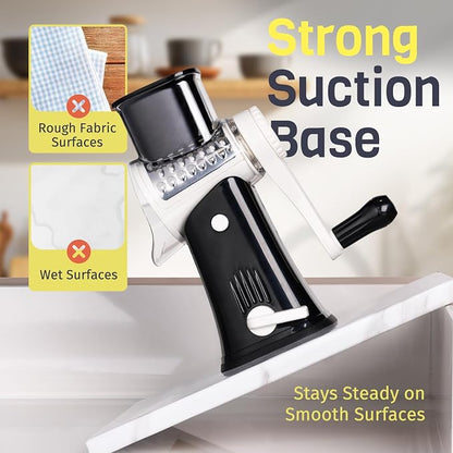 5-in-1 Rotary Cheese Grater Hand Crank, Vegetable Slicer Shredder - Image 5