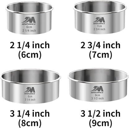 M JNGMEI 4 Pieces Stainless Steel Cookie Cutter Set Biscuit Cutter 2.25inch - Image 2