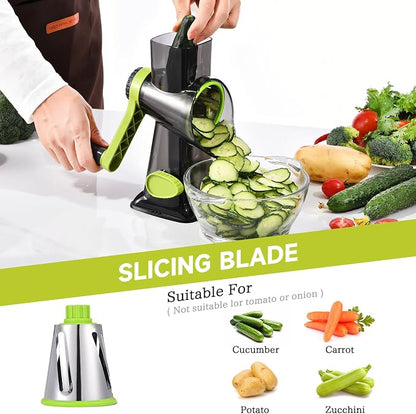 Rotary Cheese Grater with Handle Kitchen Shredder Slicer Grater Slicer Ice - Image 3