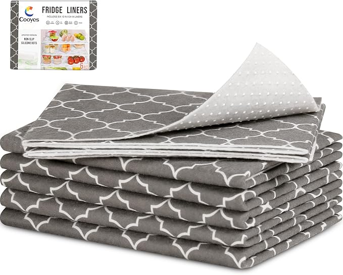 Cooyes Drawer Liner for Shelf and Refrigerator, 2 in 1 Fridge Drawer Liners & by Cooyes