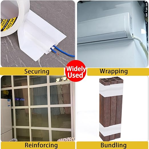 Duct Tape Heavy Duty Single Sided, Strong Adhesive High Strength, Waterproof Mesh Tape for Indoor and Outdoor Repairing Sealing Bonding, Easy Use Hand Tearable, 3.15 Inch x 33 Feet, White