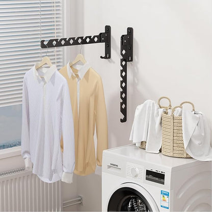 Wall Mounted Clothes Drying Rack, Wall Clothes Hanger Hook - Image 3