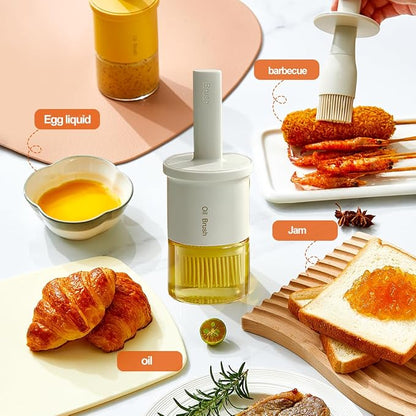 Glass Oil Dispenser with Heat Resistant Brush, Oil Dispenser Bottle with - Image 2