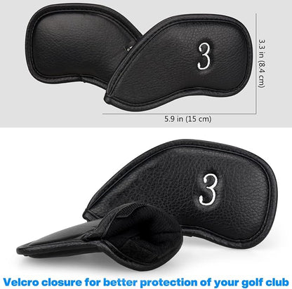 CRAFTSMAN GOLF 12pcs or 1pc Thick Synthetic Leather Golf Iron Head Covers Set - Image 3
