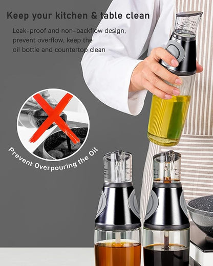 Oil Dispenser Bottle, 8.5oz Olive Oil Dispenser Oil Sprayer, Baking Frying - Image 5