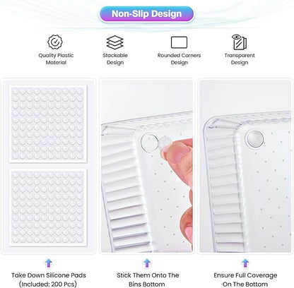 15 PCS Clear Plastic Drawer Organizer Set - Image 4