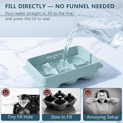 WIBIMEN Large Ice Cube Molds, Big Round Whiskey Ice Cube Trays - Image 2