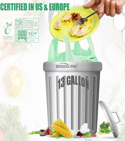 13 Gallon Compostable Tall Kitchen Trash Bags - Image 4