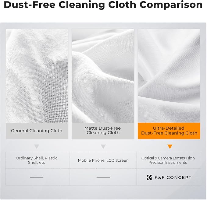 K&F CONCEPT 10 Pack Microfiber Cleaning Cloths，Washable Reusable 6x6in Vacuum - Image 7