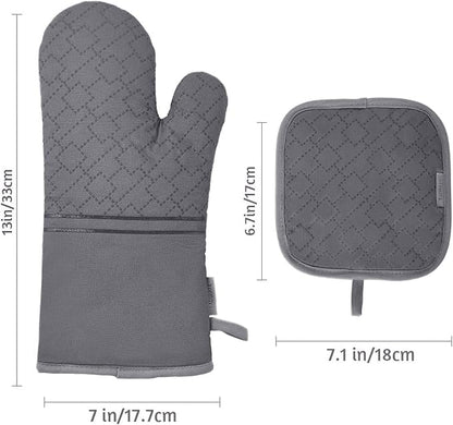 4Pcs Oven Mitts and Pot Holders Set, 572F Heat Resistant Oven Glove, Soft - Image 6