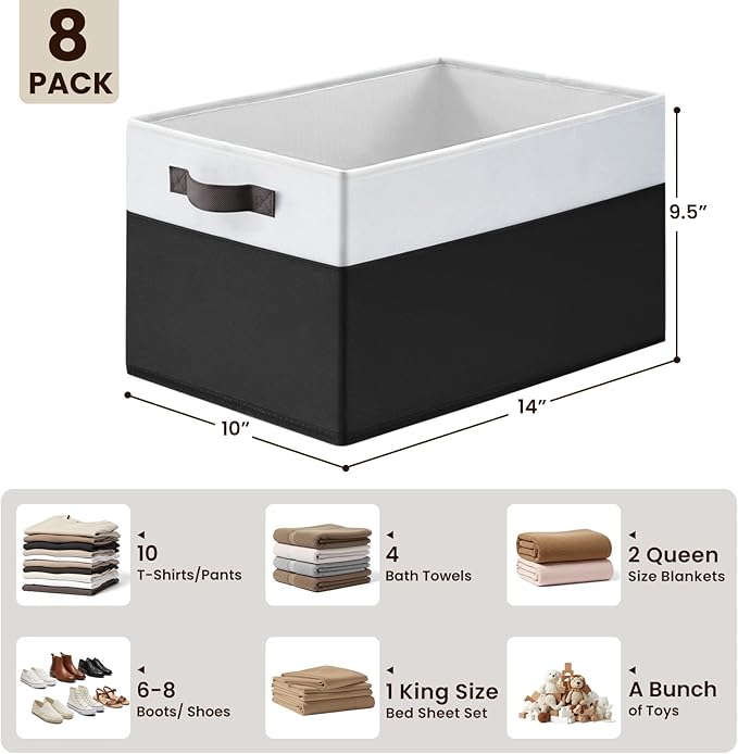 Criusia 8 Pack Large Storage Baskets - Image 2