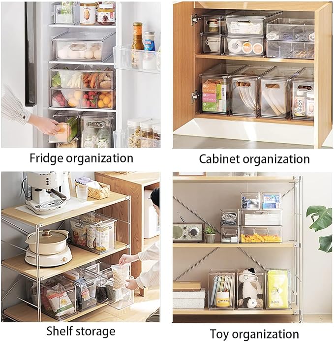 MineSign 9 Pack Stackable Refrigerator Organizer Bins Pull-Out Drawers - Image 6