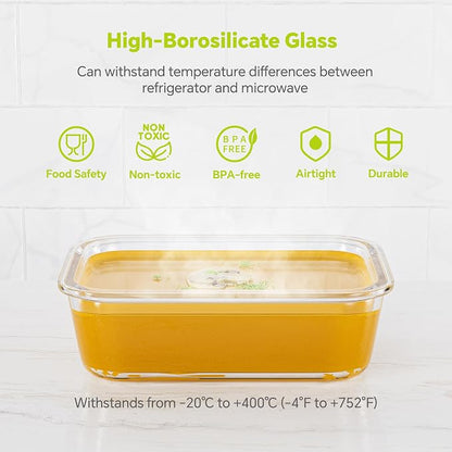 5-Pack 35 oz Borosilicate Glass Food Storage Containers - Image 4