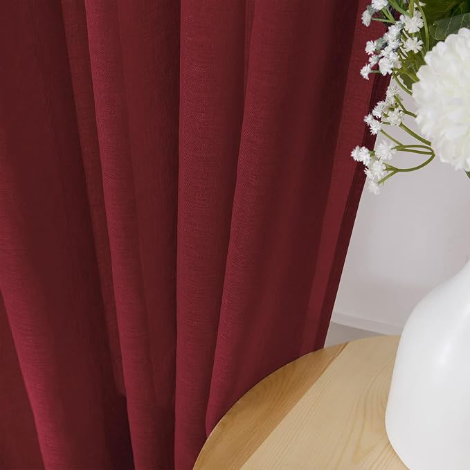 Tollpiz Short Sheer Curtain Linen Textured Living Room Curtains Sheer Light - Image 3
