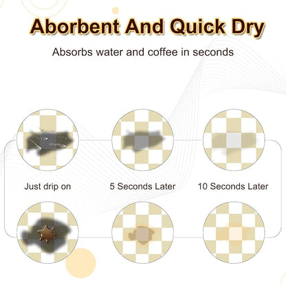 Checkered Dish Drying Mat for Kitchen, Coffee Station Mats - Image 3