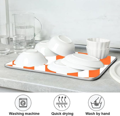 Burnt Orange Chessboard Dish Drying Mat - Image 7