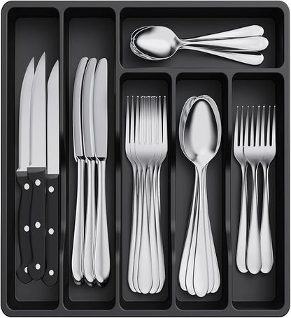 Lifewit Silverware Drawer Organizer Tray, Plastic Cutlery Storage by Lifewit
