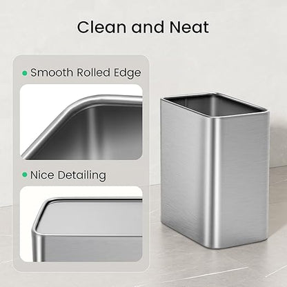 Cesun Small Bathroom Trash Can 2.1 Gallon Wastebasket, Modern Metal Garbage Can - Image 5