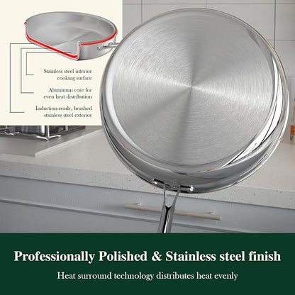 12 Inch Tri-Ply Stainless Steel Frying Pan, Frying Pan - Image 9