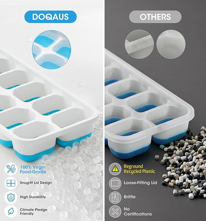 DOQAUS Ice Cube Tray with Lid and Bin - Image 2