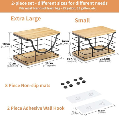 Extra Large Trash Bag Holder Stackable Kitchen Storage, 2 Pack Wall Mounted - Image 7