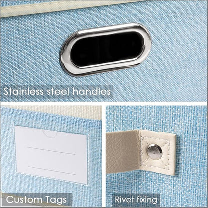 PRANDOM Fodable Storage Bins for Closet Decorative Fabric Storage Baskets Cubes - Image 3