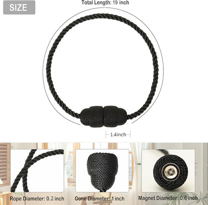 Magnetic Curtain Tiebacks Rope Curtain Tie Backs - Image 2