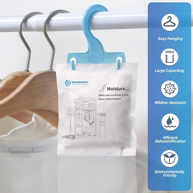 12 Pack Moisture Absorber Refill Hanging Bags, Moisture Absorber Packets - Image 6