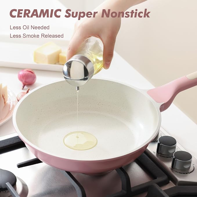 SENSARTE Nonstick Ceramic Frying Pan 9.5-Inch, Healthy Non Toxic Skillet - Image 7
