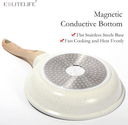 ESLITE LIFE Nonstick Ceramic Frying Pans Skillets Set - Image 7