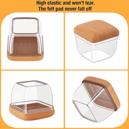 16 Pcs Chair Leg Floor Protectors Square, Silicone Chair Leg Protectors - Image 6