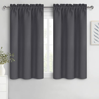 DWCN Kitchen Curtains for Small Windows 45 Inch Length 2 Panels Set, Solid by DWCN