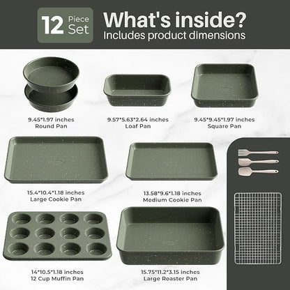 12-Piece Nonstick Baking Set, Non-Toxic Bakeware Sets - Image 2