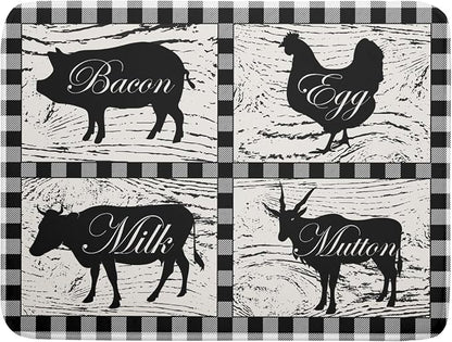 Farmhouse Animal Dish Drying Mat Buffalo Plaid Drainer Rack Mats Fast Dry by Giwawa