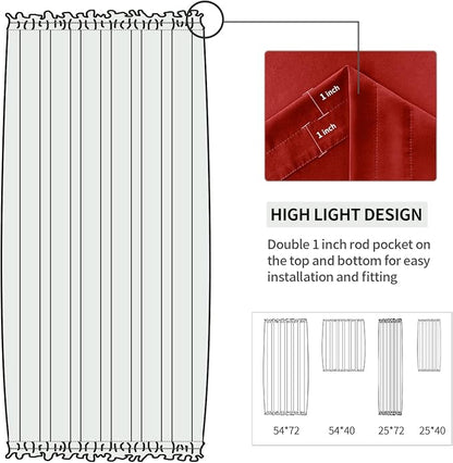 DWCN French Door Curtains – Rod Pocket Thermal Blackout Curtain - Image 3