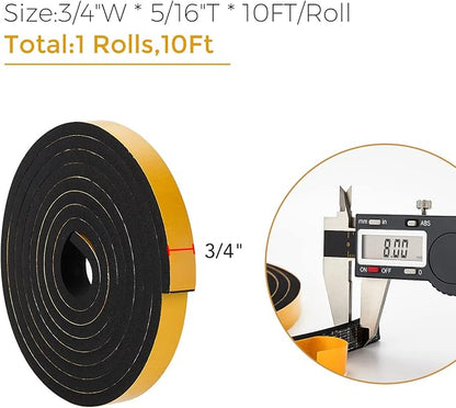10 Feet Weather Stripping Door Seal, 3/4" Wide X 5/16" Thick Door Seal Strip - Image 3