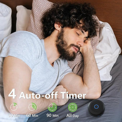 Sleepbox Portable White Noise Sound Machine 30 Soothing Sounds Rechargeable Battery Small for Travel 32 Volume Control Noise Canceling Sleep Machine Sound Therapy for Baby Kids Adults (Black)