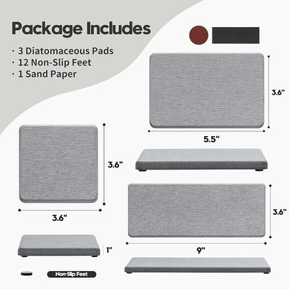 Razborci 3PCS Bathroom Sink Vanity Trays, Quick Stone Drying Mat Dish Soap - Image 2