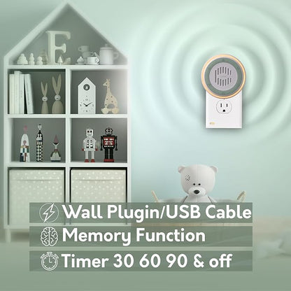 (3 Pack) Calm Me White Noise Machine for Office Privacy & Noise Canceling, Plug in Wall Sound Machine for Therapy Office Used in Hospitals Clinics & Spas, 20 Soothing Natural Sounds, Compact Design.