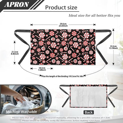 Server Apron with 3 Pockets, Waterproof Oil Waitress Waiter Half Apron - Image 7