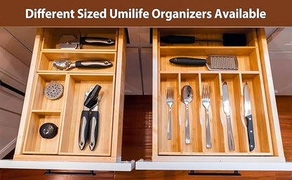 Umilife Drawer Organizer Storage Boxes, 2.5" High Bamboo Drawer Dividers - Image 5