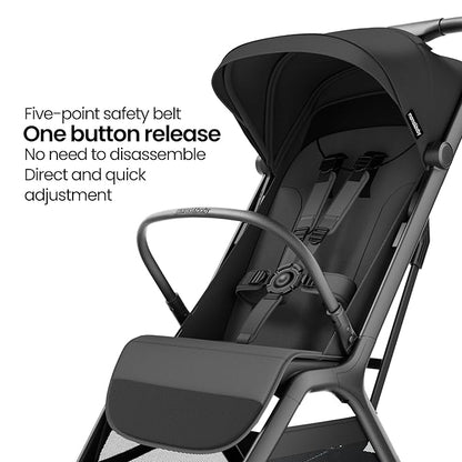 MAMA & BABY Packa Compact Travel Stroller – Lightweight, One-Hand Auto Folding, Portable & Lie-Flat Baby Stroller, Newborns and Toddlers Stroller with UPF 50+ Canopy & Mesh Ventilation
