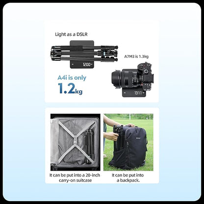 Fotopro 73" Camera Tripod, Aluminum Compact Travel Tripod and Monopod with 360° Ball Head Quick Release Plate, Professional Camera Tripod for DSLR, A4I A5I (Blue, 80 Inch)