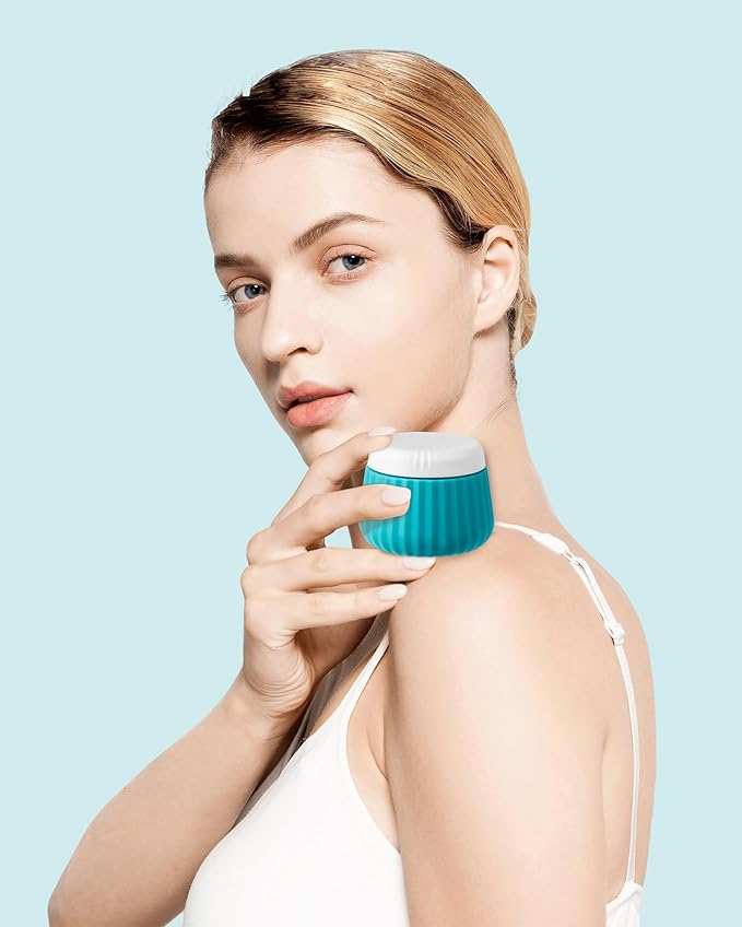 Travel Containers for Toiletries 4 Pack, TSA Approved Travel Size Toiletries, Travel Size Containers, With Clear Bag Leak Proof Silicone Jars, Travel Essentials Creams Jars Carrying Small Items