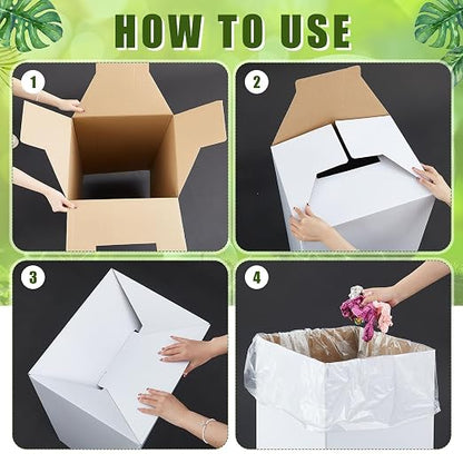 10 Pack 13 Gallon Cardboard Trash Cans Disposable and Reusable Corrugated - Image 4