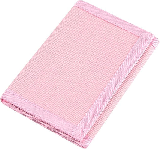 NEICY RFID Blocking Canvas Wallet for Men and Women - Camo Trifold Outdoor Sports Wallets with Magic Sticker for Teen Kids (Pink)